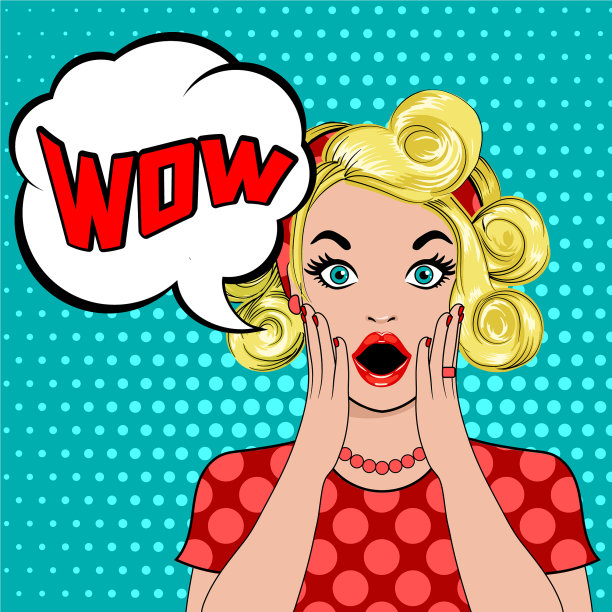 哇，泡泡波普艺术让金发女人大吃一惊图片下载