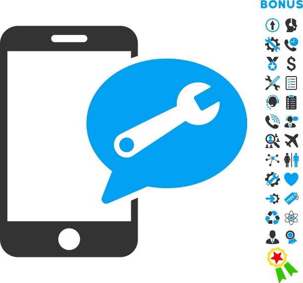 服务短信扁平图标与奖金图片下载