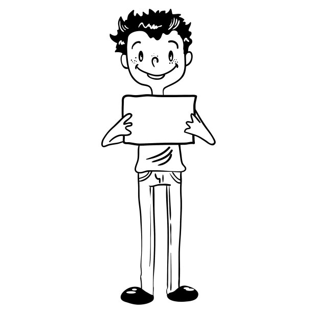 黑人和白人男孩手里拿着一个空牌子图片下载