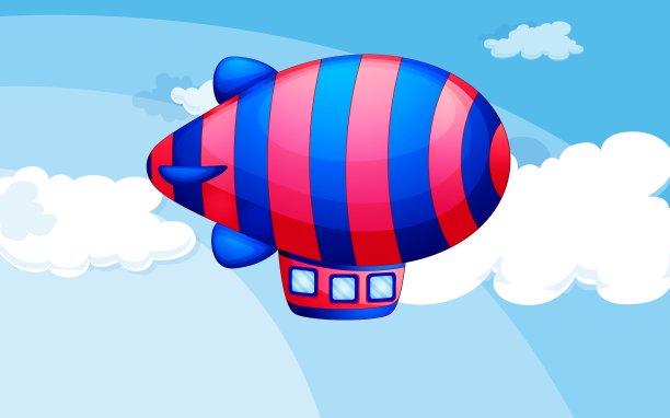 天空中的条纹飞艇图片下载