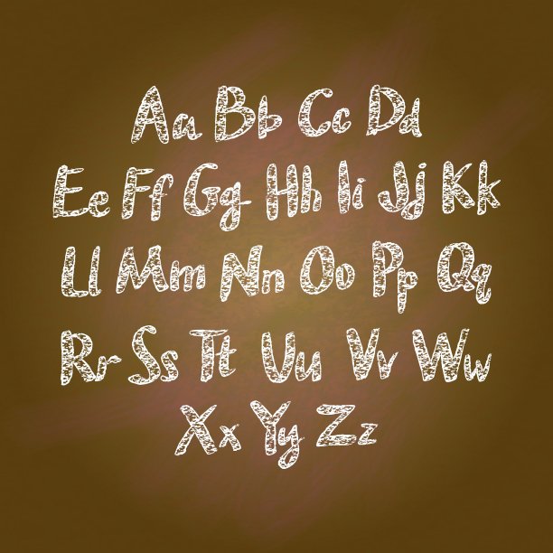 棕色木材学校书桌和手绘粉笔图片下载