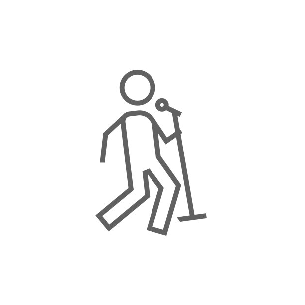 男人唱歌与麦克风线图标图片下载