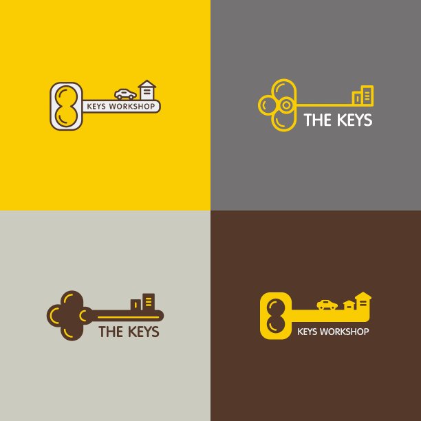 一组标志的关键图片下载