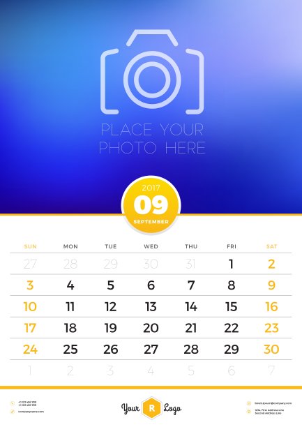 2017年9月墙历模板图片下载