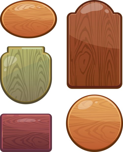 一套不同形状的木板图片下载