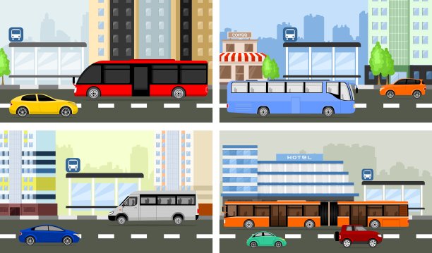 公交车站图片下载