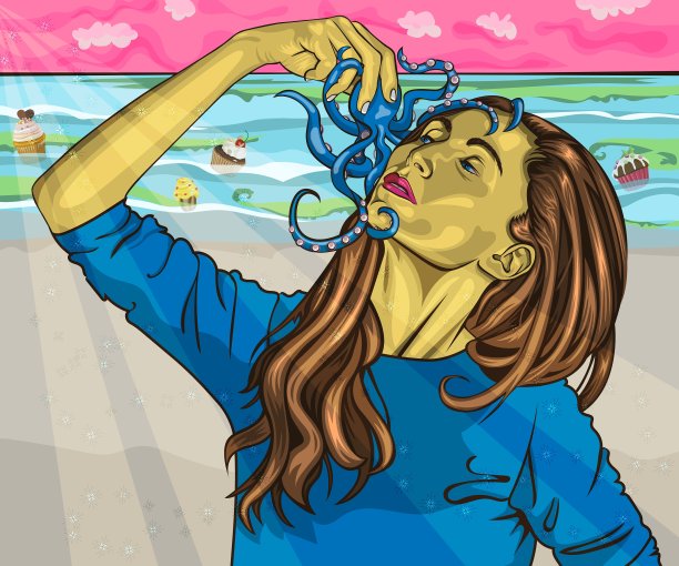 爱吃海鲜VS爱吃甜食图片下载