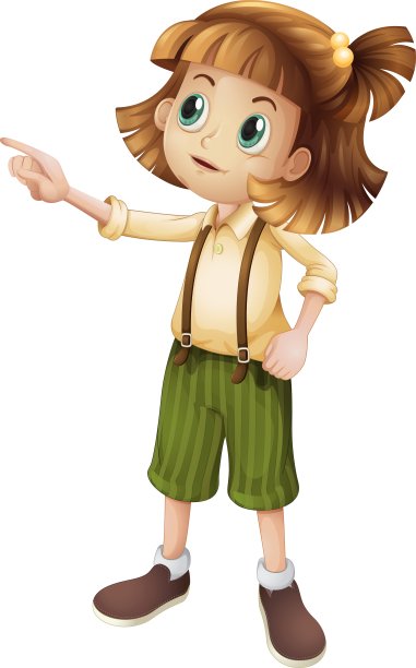 一个小女孩指着图片下载