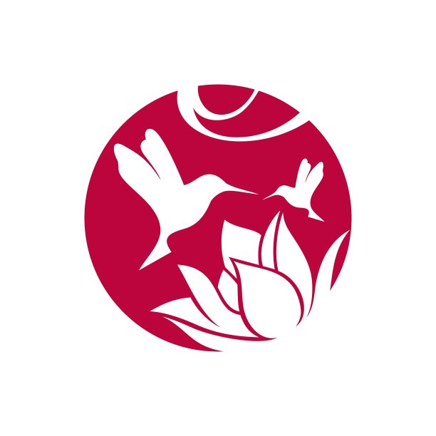 蜂鸟和花的标志图片下载