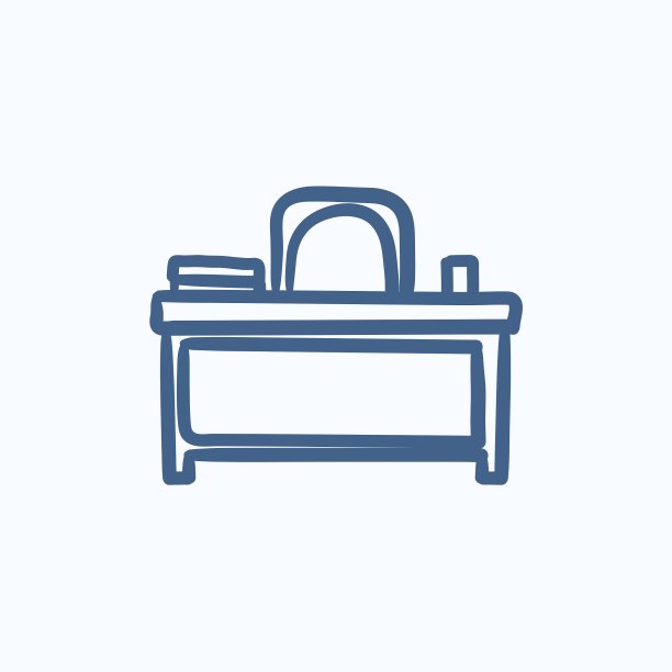 书桌和椅子素描图标图片下载