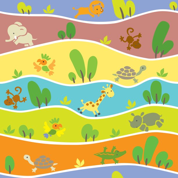 无缝模式与有趣的非洲动物图片下载
