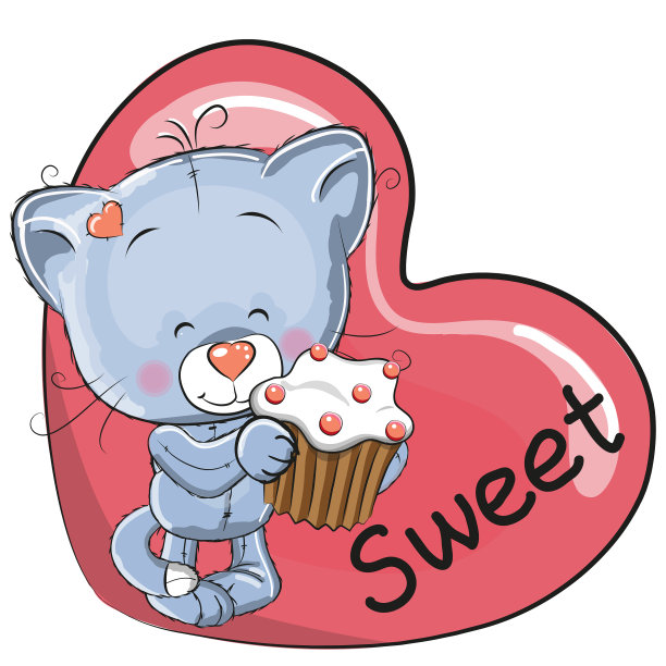 小猫和蛋糕图片下载