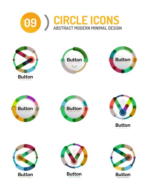 抽象的圆形标志的集合图片下载