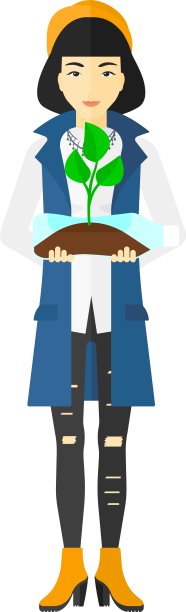 在瓶子里种植物的女人图片下载