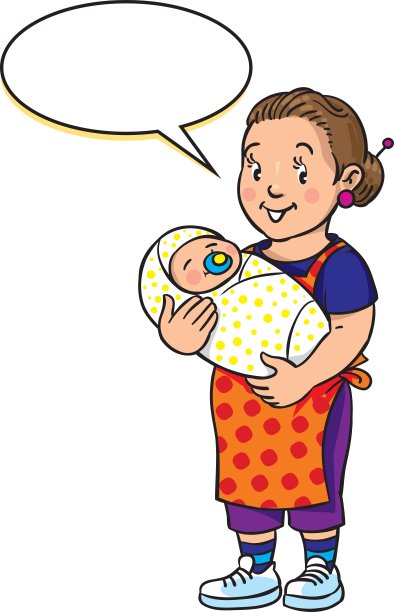 有趣的母亲或保姆与婴儿图片下载