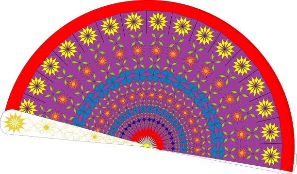 带有扇子的几何图案图片下载