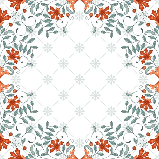 带有花卉装饰的请帖图片下载