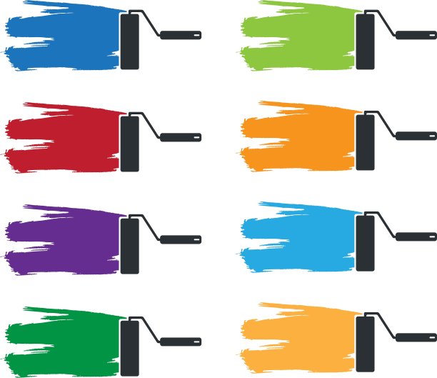 翻新漆辊和油漆痕迹图片下载