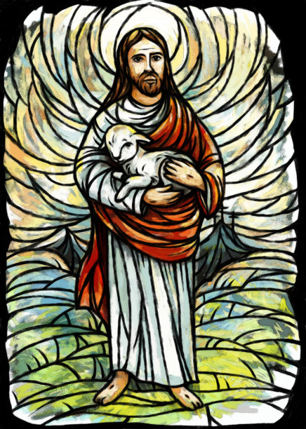 平静耶稣弥赛亚和复活与自然背景-插图图片下载