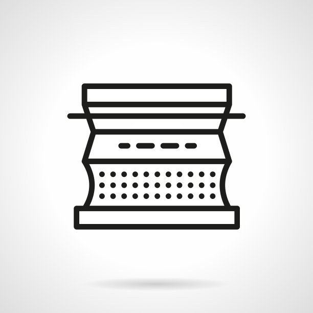 打字机黑色线条设计图标图片下载