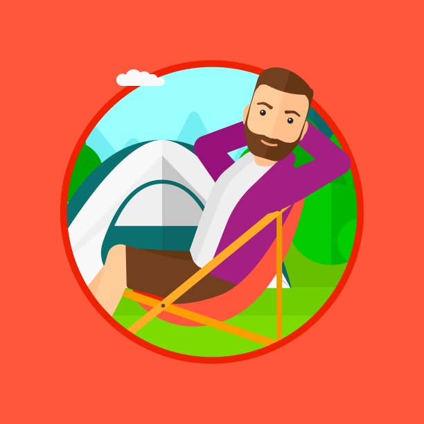 一个人坐在帐篷里的折叠椅上图片下载