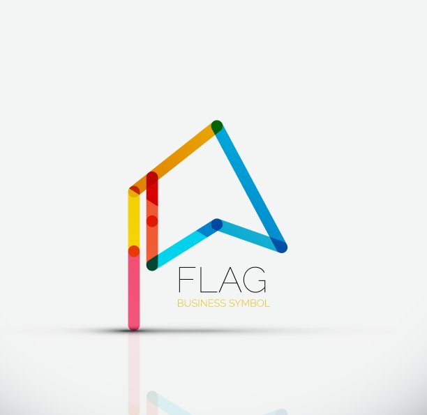 标志旗帜抽象线性几何商业图标图片下载