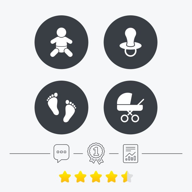 婴儿婴儿图标童车和虚拟符号图片下载