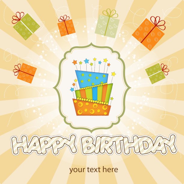 点着蜡烛的大生日蛋糕图片下载