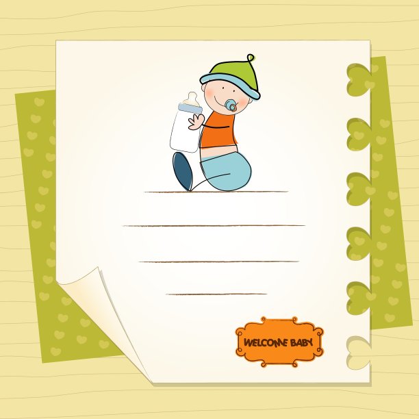 新生儿公告卡与孩子图片下载