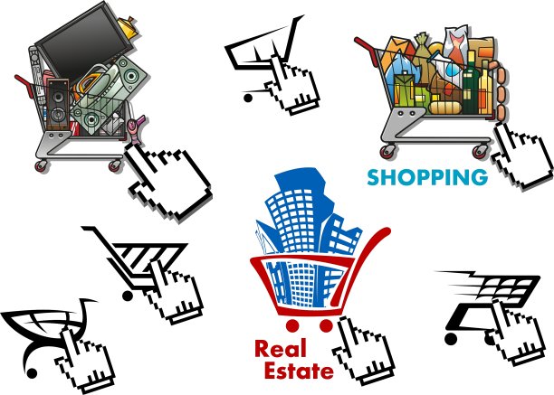 互联网市场商店店铺设计元素合集图片下载