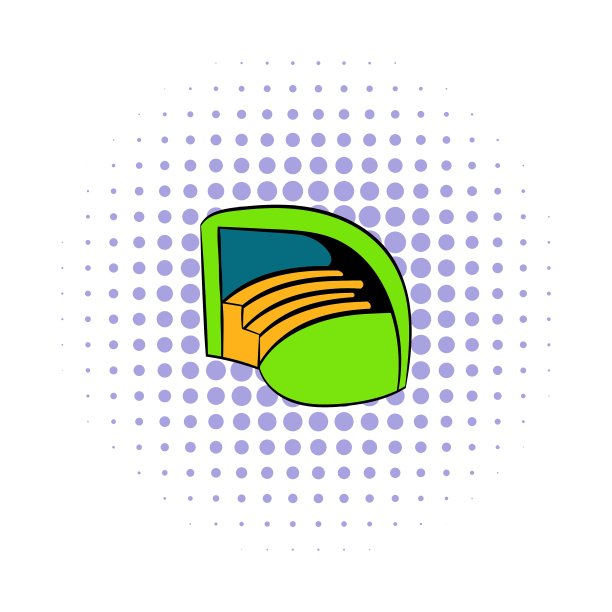 漫画风格的体育场图标图片下载