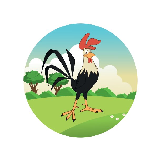 鸡卡通七彩设计图片下载