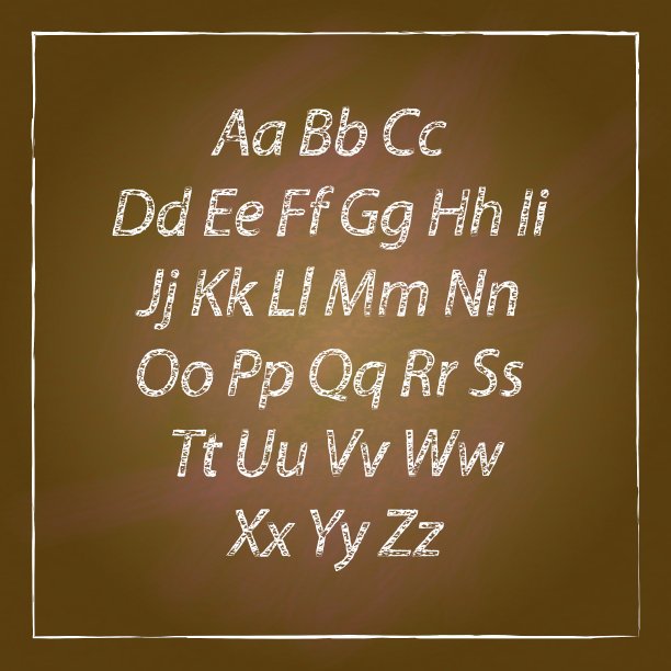 棕色木材学校书桌和手绘粉笔图片下载