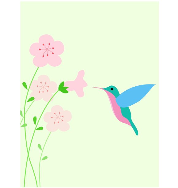 开红花的蜂鸟图片下载