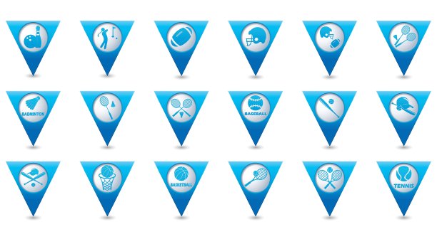 设置18运动蓝色三角形地图指针图片下载