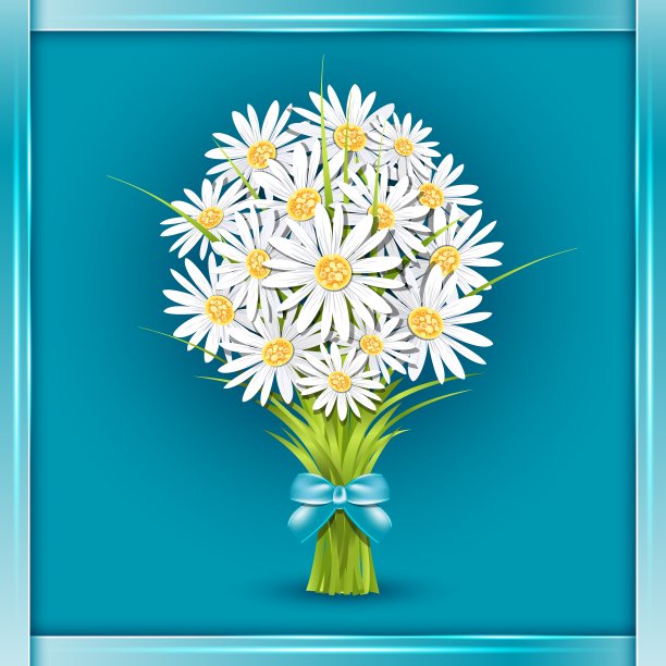 贺卡上的雏菊花束图片下载