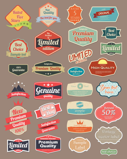 复古设计标签图片下载