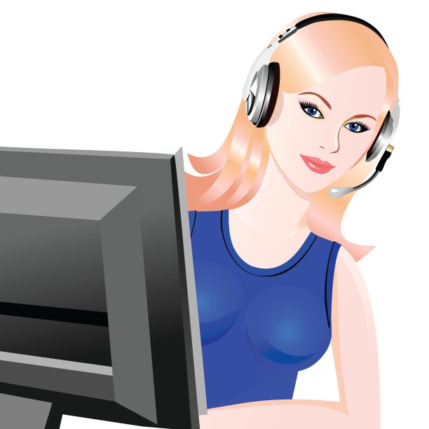 年轻漂亮的女接线员图片下载