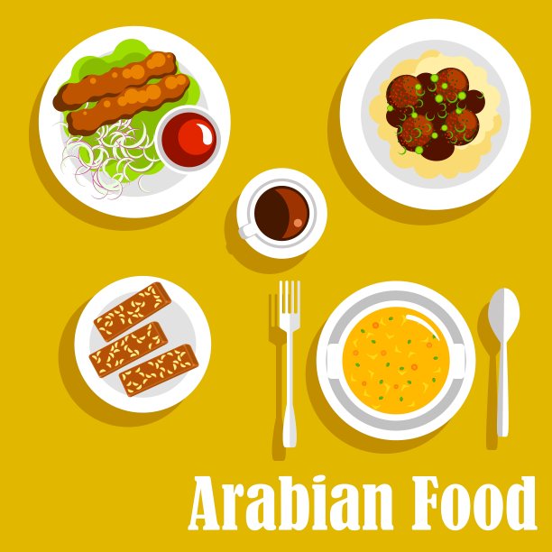 阿拉伯菜肴与烤肉鹰嘴豆丸子图片下载