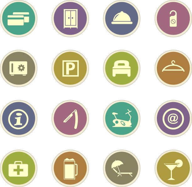 酒店房间图标集图片下载