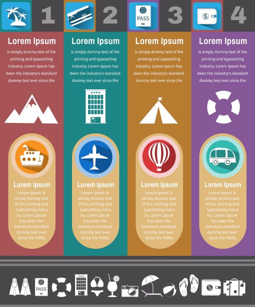 五彩缤纷的度假计划传单图片下载