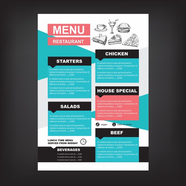 餐厅咖啡厅菜单模板设计图片下载