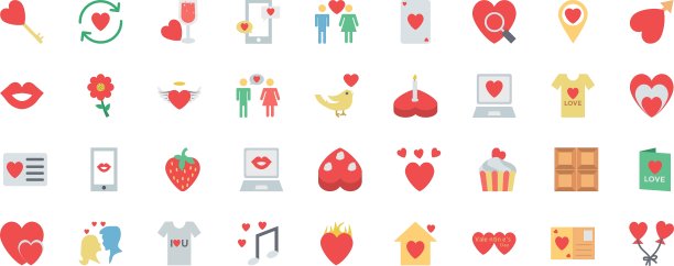 情人节彩色图标2图片下载