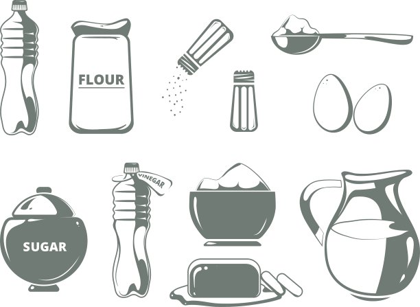 烘焙配料单色套装图片下载