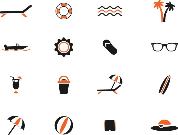 海滩上简单的图标图片下载