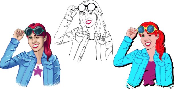 女孩的眼镜集图片下载