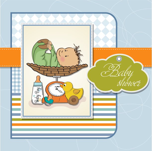 男婴在磅秤上称了体重图片下载