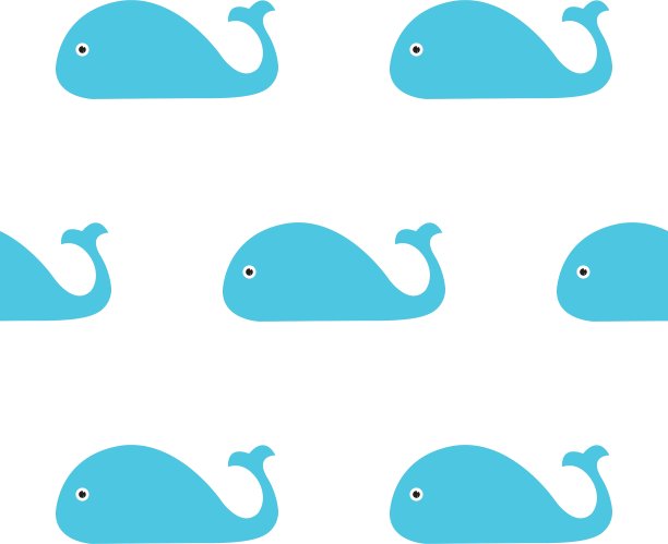 蓝鲸无缝图案图片下载