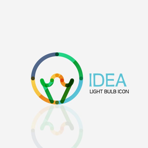 标志灯泡抽象线性几何图片下载
