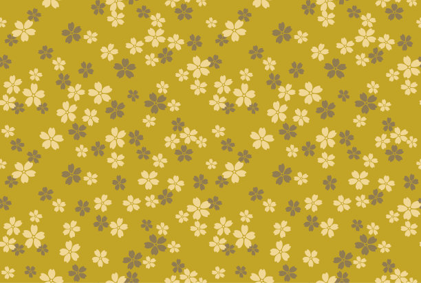 日本黄金樱花向量无缝模式图片下载